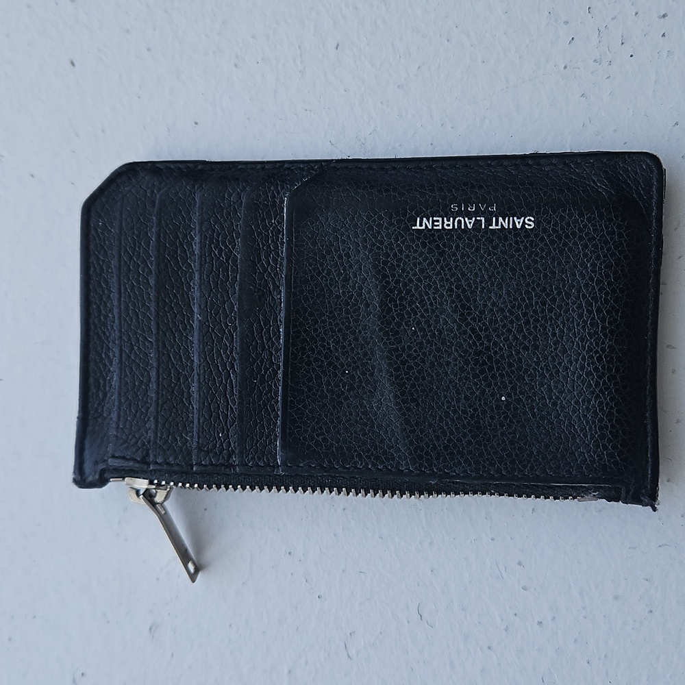 Saint Laurent Black Leather Card Holder